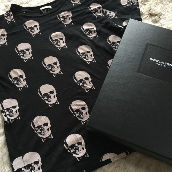 saint laurent skull t shirt